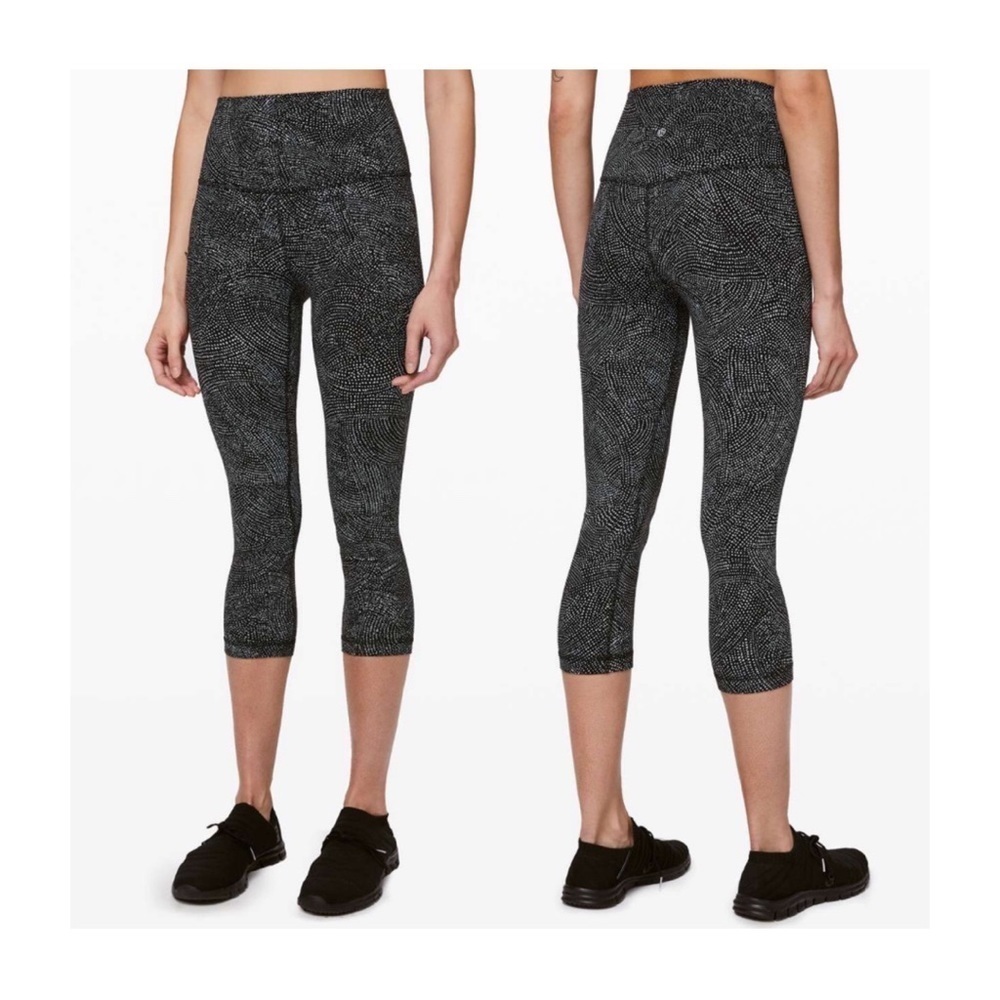 lululemon athletica Black and Gray Patterned Leggings